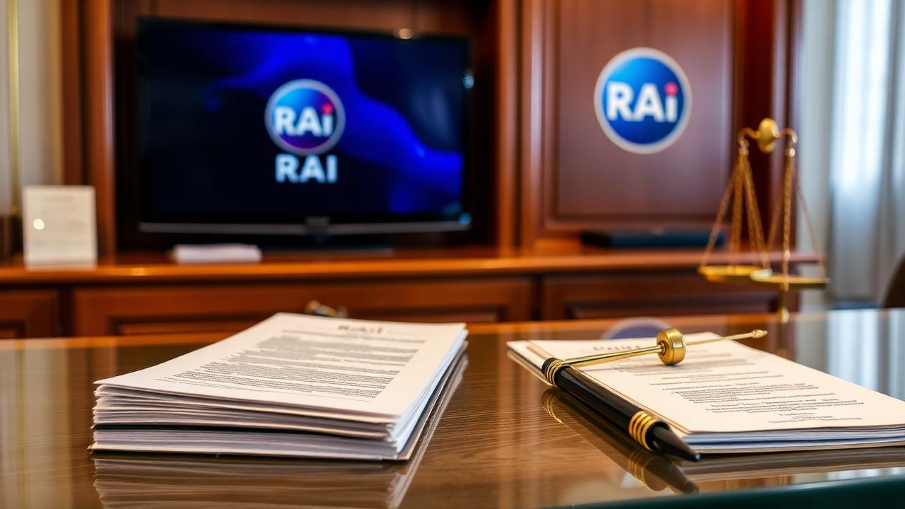 Documenti normativi italiani e TV con logo RAI